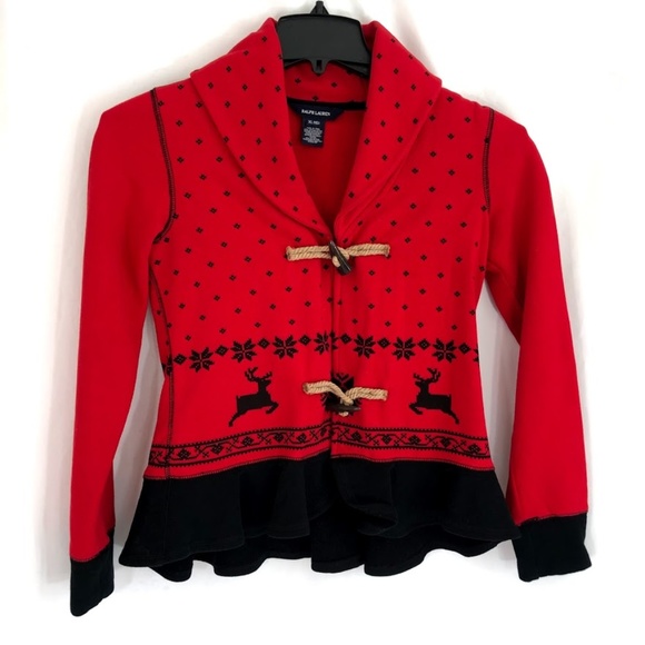 Ralph Lauren Sweaters - Ralph Lauren Sweater Fleece Red Size XL 16 Girls